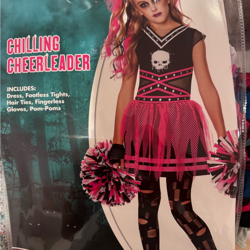 Chilling Cheerleader Kids Costume - Pink and Black